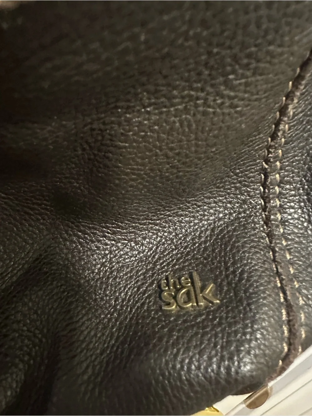 The Sak Rich Chocolate Brown Leather Hobo Bag with Contrast Stitching